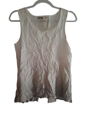 Origami Cream Ombre Lace-Trim Tank